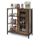 Industrial Side Cabinet with Metal Mesh Door & 3 Shelves by LJGDeals