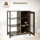 Industrial Side Cabinet with Metal Mesh Door & 3 Shelves by LJGDeals