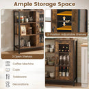 Industrial Side Cabinet with Metal Mesh Door & 3 Shelves by LJGDeals