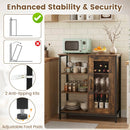 Industrial Side Cabinet with Metal Mesh Door & 3 Shelves by LJGDeals