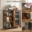 Industrial Side Cabinet with Metal Mesh Door & 3 Shelves by LJGDeals