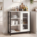 Industrial Side Cabinet with Metal Mesh Door & 3 Shelves by LJGDeals