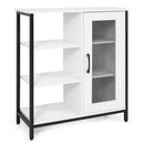 Industrial Side Cabinet with Metal Mesh Door & 3 Shelves by LJGDeals