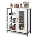 Industrial Side Cabinet with Metal Mesh Door & 3 Shelves by LJGDeals