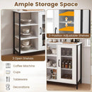 Industrial Side Cabinet with Metal Mesh Door & 3 Shelves by LJGDeals