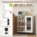Industrial Side Cabinet with Metal Mesh Door & 3 Shelves by LJGDeals