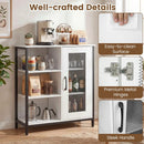 Industrial Side Cabinet with Metal Mesh Door & 3 Shelves by DirectDeals