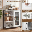 Industrial Side Cabinet with Metal Mesh Door & 3 Shelves by LJGDeals
