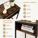 Industrial Side Table with Anti-Rust Steel Frame and Open Storage by LJGDeals