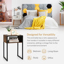 Industrial Side Table with Anti-Rust Steel Frame and Open Storage by LJGDeals