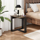 Industrial Sofa End Table with Metal Frame