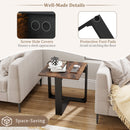 Industrial Sofa End Table with Metal Frame