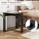 Industrial Sofa End Table with Metal Frame