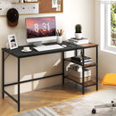 55 Inch Modern Industrial Style Study Writing Desk with 2 Storage Shelves by LJGDeals