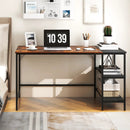 55 Inch Modern Industrial Style Study Writing Desk with 2 Storage Shelves by LJGDeals