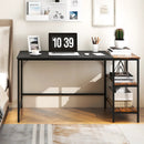 55 Inch Modern Industrial Style Study Writing Desk with 2 Storage Shelves by LJGDeals