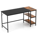 55 Inch Modern Industrial Style Study Writing Desk with 2 Storage Shelves by LJGDeals