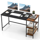 55 Inch Modern Industrial Style Study Writing Desk with 2 Storage Shelves by LJGDeals