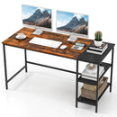55 Inch Modern Industrial Style Study Writing Desk with 2 Storage Shelves by LJGDeals