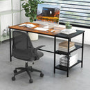 55 Inch Modern Industrial Style Study Writing Desk with 2 Storage Shelves by LJGDeals