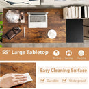 55 Inch Modern Industrial Style Study Writing Desk with 2 Storage Shelves by LJGDeals