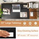 55 Inch Modern Industrial Style Study Writing Desk with 2 Storage Shelves by LJGDeals