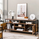 58 Inch Industrial TV Stand with Cabinets and Adjustable Shelf for TVs up to 65 Inch-Rustic Brwon by LJGDeals