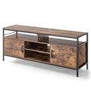 58 Inch Industrial TV Stand with Cabinets and Adjustable Shelf for TVs up to 65 Inch-Rustic Brwon by LJGDeals