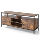58 Inch Industrial TV Stand with Cabinets and Adjustable Shelf for TVs up to 65 Inch-Rustic Brwon