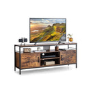 58 Inch Industrial TV Stand with Cabinets and Adjustable Shelf for TVs up to 65 Inch-Rustic Brwon by LJGDeals