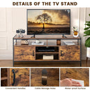 58 Inch Industrial TV Stand with Cabinets and Adjustable Shelf for TVs up to 65 Inch-Rustic Brwon by LJGDeals