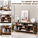 58 Inch Industrial TV Stand with Cabinets and Adjustable Shelf for TVs up to 65 Inch-Rustic Brwon by LJGDeals