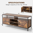58 Inch Industrial TV Stand with Cabinets and Adjustable Shelf for TVs up to 65 Inch-Rustic Brwon by LJGDeals