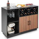 Industrial Sideboard Cabinet with Removable Wine Rack and Glass Holder by LJGDeals