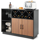 Industrial Sideboard Cabinet with Removable Wine Rack and Glass Holder by LJGDeals