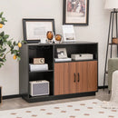 Industrial Sideboard Cabinet with Removable Wine Rack and Glass Holder by LJGDeals