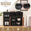 Industrial Sideboard Cabinet with Removable Wine Rack and Glass Holder by LJGDeals