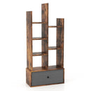 7-Tier Open-Back Bookshelf with Drawer by LJGDeals