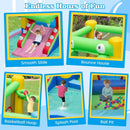 Inflatable Bounce House with Slide and Splash Pooland and 680W Blower by LJGDeals