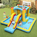 Inflatable Bounce House 7-in-1 Bouncy Castle with Slide and Tunnel with 480W Blower by LJGDeals