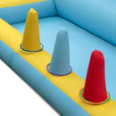Inflatable Bounce House 7-in-1 Bouncy Castle with Slide and Tunnel with 480W Blower by LJGDeals