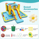 Inflatable Bounce House 7-in-1 Bouncy Castle with Slide and Tunnel with 480W Blower by LJGDeals