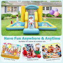 Inflatable Bounce House 7-in-1 Bouncy Castle with Slide and Tunnel with 480W Blower by LJGDeals
