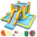 Inflatable Bounce House 7-in-1 Bouncy Castle with Slide and Tunnel with 550W Blower by LJGDeals