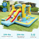 Inflatable Bounce House 7-in-1 Bouncy Castle with Slide and Tunnel with 550W Blower by LJGDeals