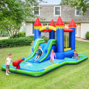 Inflatable Bounce House Castle Water Slide with Climbing Wall and 550W Blower by LJGDeals