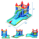 Inflatable Bounce House Castle Water Slide with Climbing Wall and 550W Blower by LJGDeals