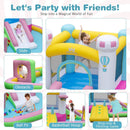 Inflatable Bounce House Bouncy Castle with Slide and Obstacle and Ball Pit without Blower by LJGDeals