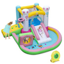 Inflatable Bounce House Bouncy Castle with Slide and Obstacle and Ball Pit with 480W Blower by LJGDeals