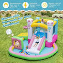 Inflatable Bounce House Bouncy Castle with Slide and Obstacle and Ball Pit with 480W Blower by LJGDeals